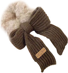 Avizar Scrunchie Duveteux Hair In Fur Knitted Knitted Cozy Khaki Khaki