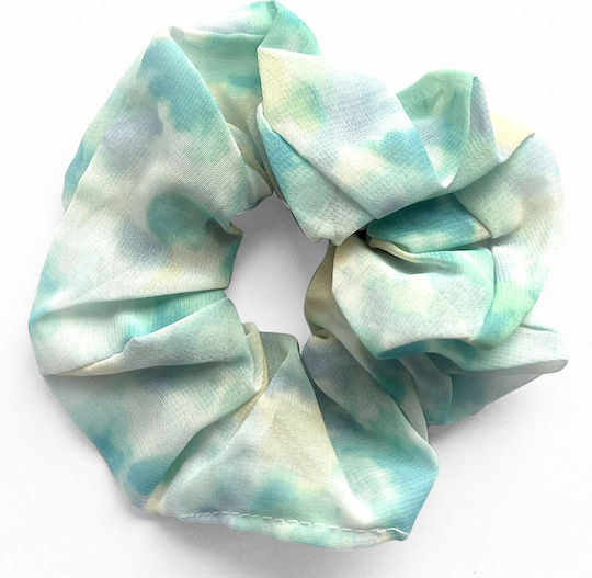 Avizar Scrunchie Maxi Hair In Soft Watercolor Fabric Aesthetic Green Green