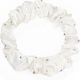 Avizar Classic Scrunchie Hair In Satin Pleated Diamant Chic White White
