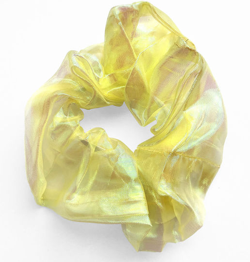 Avizar Glossy Scrunchie Hair In Vaporous Fabric Yellow Korean Style Yellow