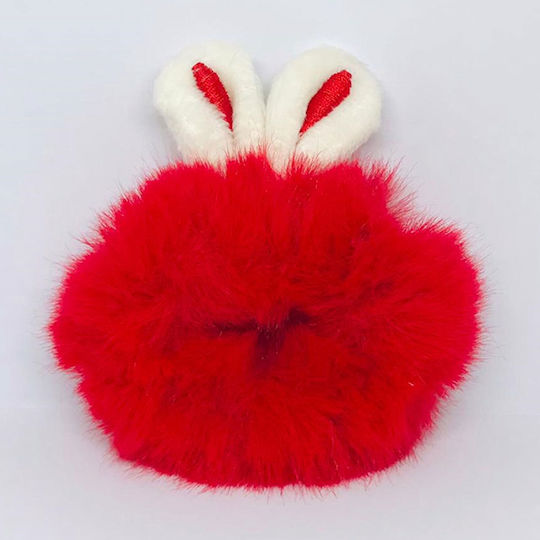 Avizar Klassischer Samt Scrunchy Flauschiges Haar Rote Hasenohren Rot