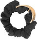 Avizar Classic Scrunchie Elastic Pentru Păr În Husă Satinată Auriu Chic Negru Negru