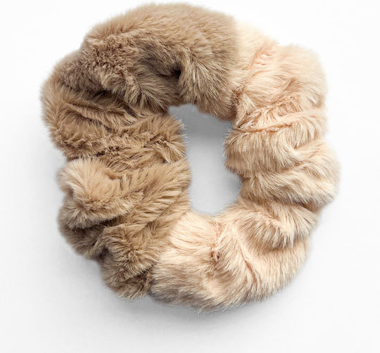 Avizar Lint Scrunchie Hair In Minky Fluffy Duo Cozy Brown Beige