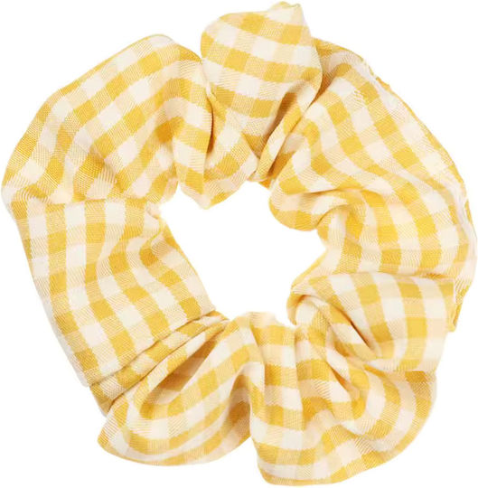 Avizar Classic Scrunchie Cotton Vichy Yellow Hair Yellow
