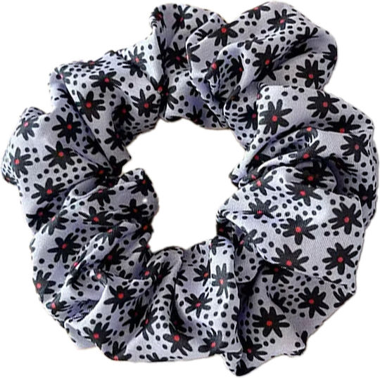 Avizar Класически Ластик За Коса Scrunchie От Мека Тъкан С Цветя Деликатен Лилав