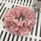 Avizar Scrunchie Clasic Pentru Păr Din Material Brodat Vintage Roz