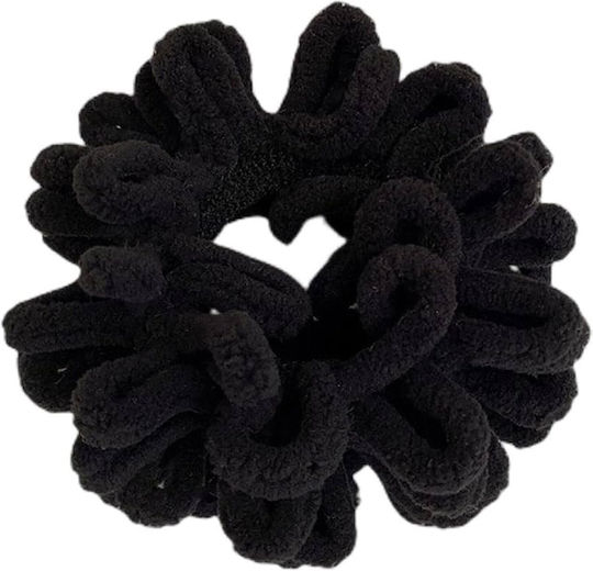 Avizar Klassisches Samt Scrunchy Haargummi Schwarz Schwarz