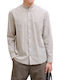 Long Sleeve Linen Shirt Beige