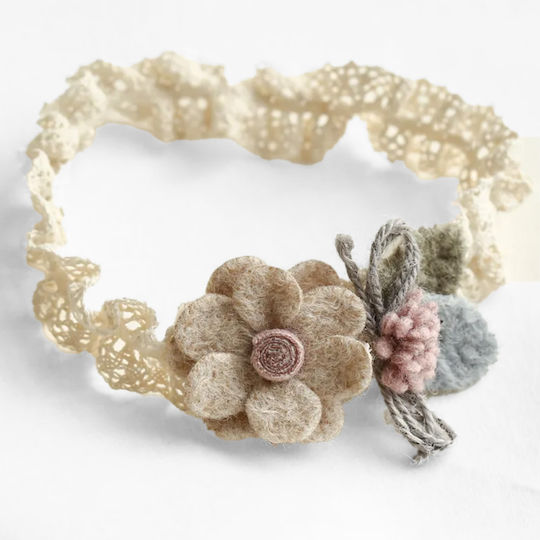 Avizar Prinzessinnen Stirnband Spitze Blumen Haar Coquette Grau