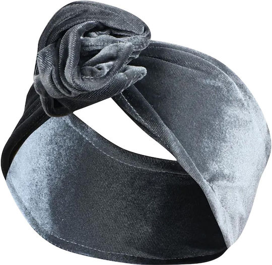Avizar Turban Stil Banner Bentită Casual Pentru Păr Din Catifea Solidă Modernă Gri