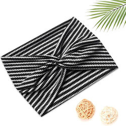 Avizar Crossed Headband Hair In Sweet Cotton Printed Chevron Black White Black
