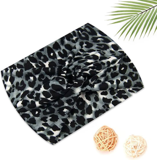 Avizar Crossed Headband Hair In Soft Cotton Printed Leopard Chic Black Black
