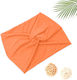 Avizar Crossed Headband Hair In Light Orange Soft Solid Cotton Orange