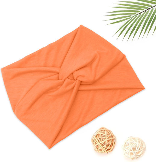 Avizar Crossed Headband Hair In Light Orange Soft Solid Cotton Orange