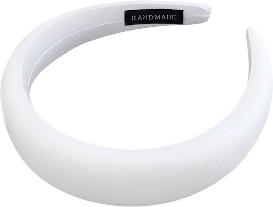 Avizar Large Headband Hair In Satin Cushioned Glamor White White