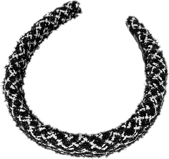 Avizar Bentita Mare Pentru Păr În Stil Vintage Șic Negru Alb Plasă Neagră