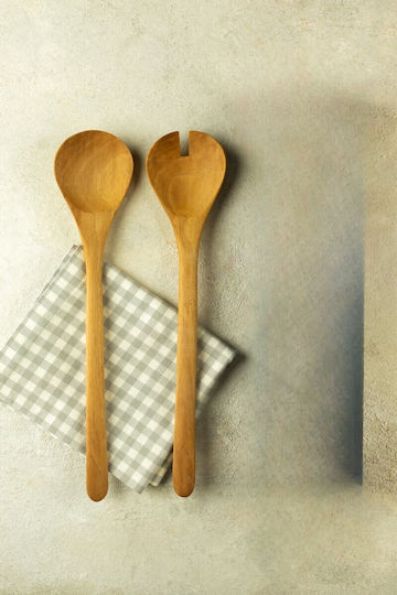 Freya Set De Ustensile De Servirea Salatei Din Lemn De Stejar 30cm