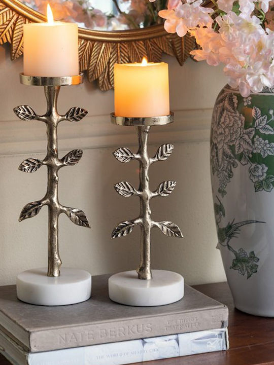 Artekko Metal Candle Holder in Gold Color 10x26.7x10cm