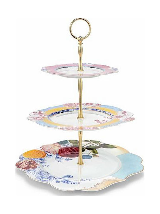 Royal Tiered Appetizer Stand 3 Tiers Porcelain Gold