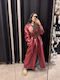 Women's Burgundy Gabardine Coat