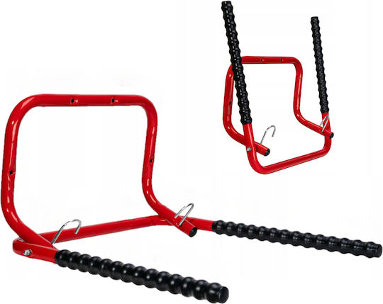 Suport Bicicletă Montat pe Perete Zola Suspendabil Potrivit Pentru Toate Tipurile de Biciclete Rabatabil 52x52x30 cm Negru Roșu