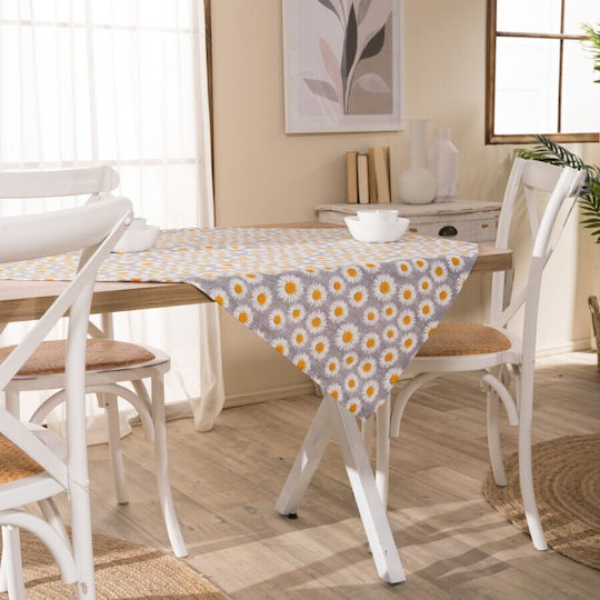 Teoran Teoran Tischdecke Kariert Floreta Grau 90x90cm