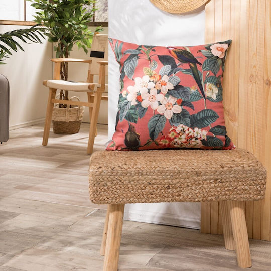 Teoran Decorative Pillow Case from 100% Cotton Multicolour 65x65cm