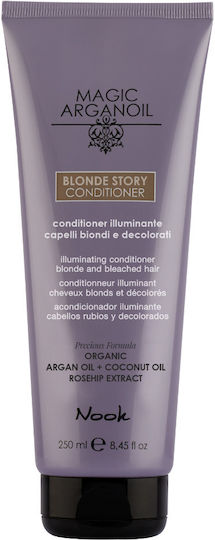 Balsam Iluminator Neutralizant Reflexii Galbene Ideal Pentru Păr Blond Nook Magic Arganoil Blonde Story Cantitate 250 Ml