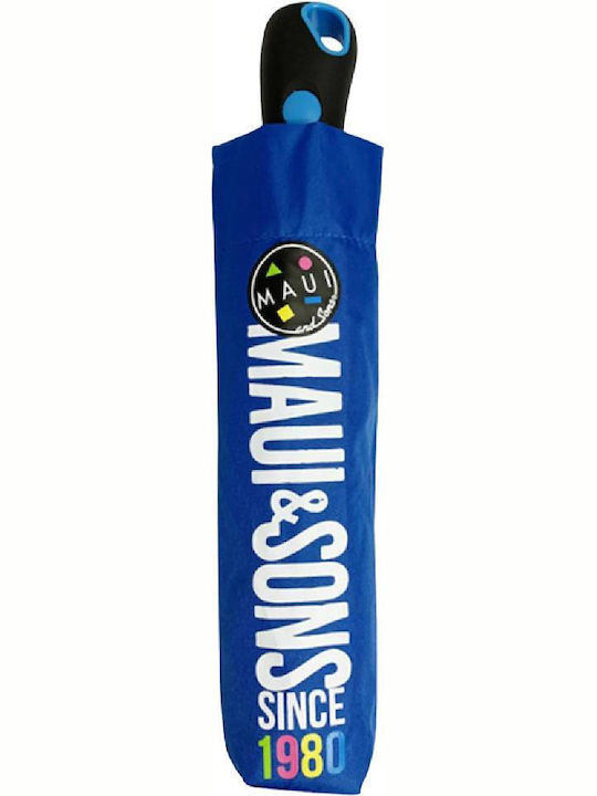 Maui & Sons Αυτόματη Ομπρέλα Βροχής Σπαστή Μπλε
