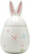 Ceramic Easter Jar Rabbit Shape White-Pink 11.8x23.4cm 818-00025 Storage Container & Biscuit Jar