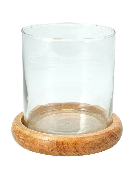 Koopman Glass Candle Holder In Brown Colour 12x12cm