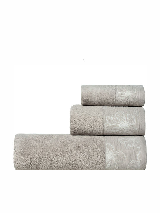 Kentia Σετ Πετσέτες Μπάνιου 3τμχ Belagio Γκρι Βάρους 450gr/m²