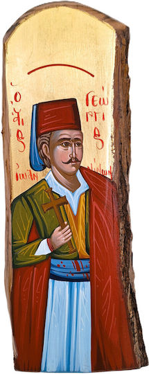 Heiligenikone St. Georg Der Neue Aus Ioannina Handgefertigte Ikonen Höhe 36 cm Breite 14 cm