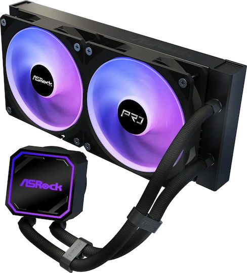ASRock Pro 240 Υδρόψυξη AIO CPU με 2 Ανεμιστήρες 120mm και ARGB Φωτισμό