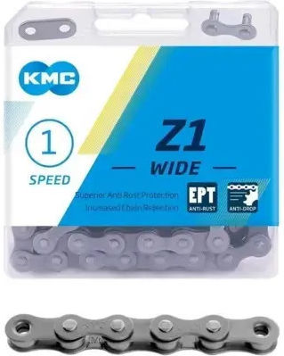 Kmc Z1 Wide Ept Сребърна Велосипедна Верига 128 Връзки Размер 128 Връзки