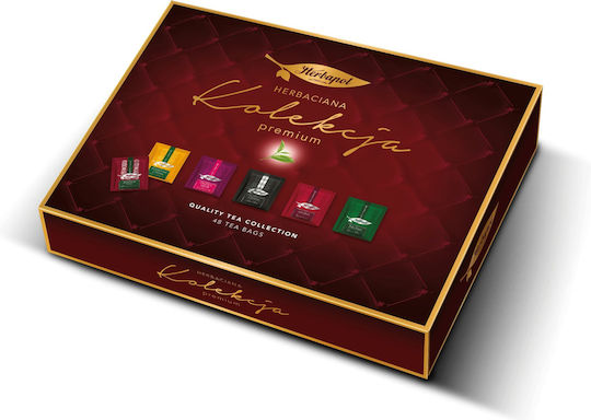 Herbapol Premium Tea Collection 48 Pcs Burgundy