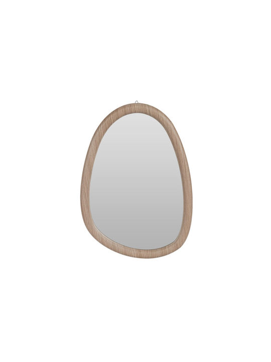 Form Wandspiegel Oval mit Braunen Hölzernen Rahmen 43.5x31cm