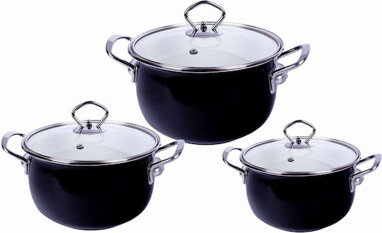 Mg Home Rustico Set de Oale din Oțel Inoxidabil cu Acoperire Emailată 6 Piese