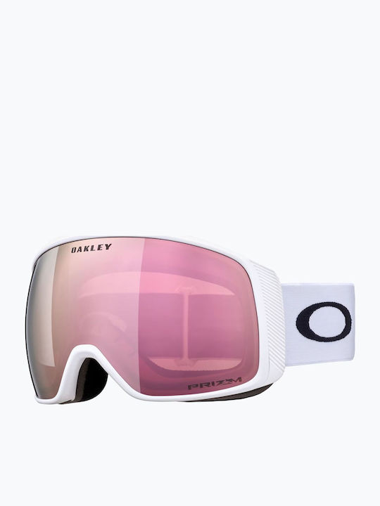 Oakley Mască de Schi & Snowboard pentru Adulți Albă cu Lentilă Fumurie / Fotocromatică / Polarizată Roz