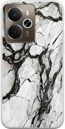 Cracked Marble White Black Realme 14 5g Flexible Tpu Διάφανη Σιλικόνη