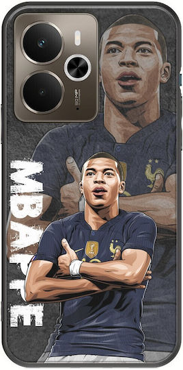 Football Stars Kylian Mbappe France Realme 14 5g Black TPU Black Silicone