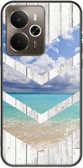 Hölzernes Strand Realme 14 5g Schwarzes Tpu Schwarz Silikon