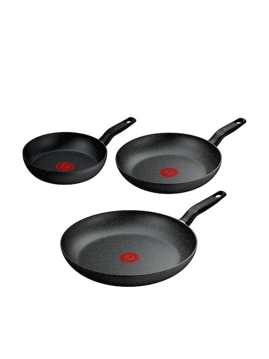 Tefal Σετ Τηγάνια από Αλουμίνιο με Αντικολλητική Επίστρωση 3τμχ