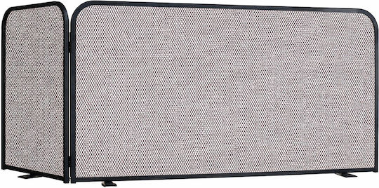 Zogometal Metallic Fireplace Screen 80x35x50cm Black