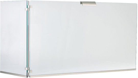Zogometal Glass Fireplace Screen 80x40x50cm Silver