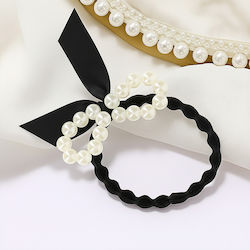 Elastic Trend Hair Beaded Satin Knot Subtil Black