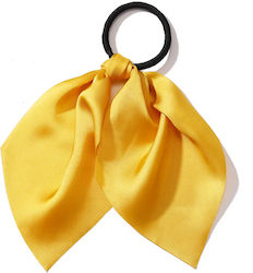 Elastic Scarf Hair Ribbon In Satin Solid Yellow