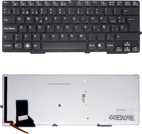 Spanish Laptop Keyboard For Sony Vaio Svs13 Sve13 Svs131 Sv-e13 Svs13a 1-490-143-21 149014321usx 1-490-097-11 9z.n6bbf.401 Es No Frame Backlit Black Code 40409esnofrbl