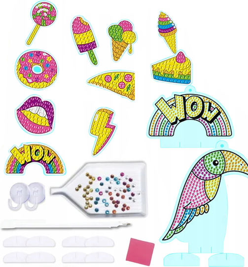 Set Creativ 12 Autocolante Mozaic cu Diamante Zola Model Candy Șablon Autocolante Diamante Tavă Aplicator 2 Ventuze