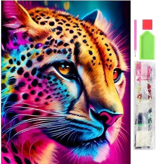 Broderie Mozaic cu Diamante Zola Model Leopard 30x40 Cm